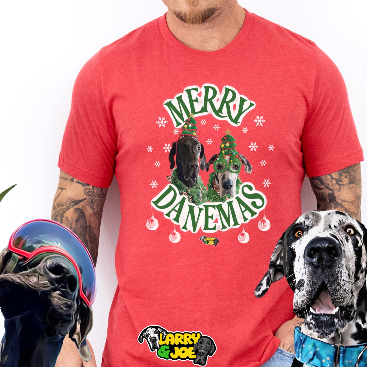 Merry Danemas Larry and Joe Christmas T-Shirt